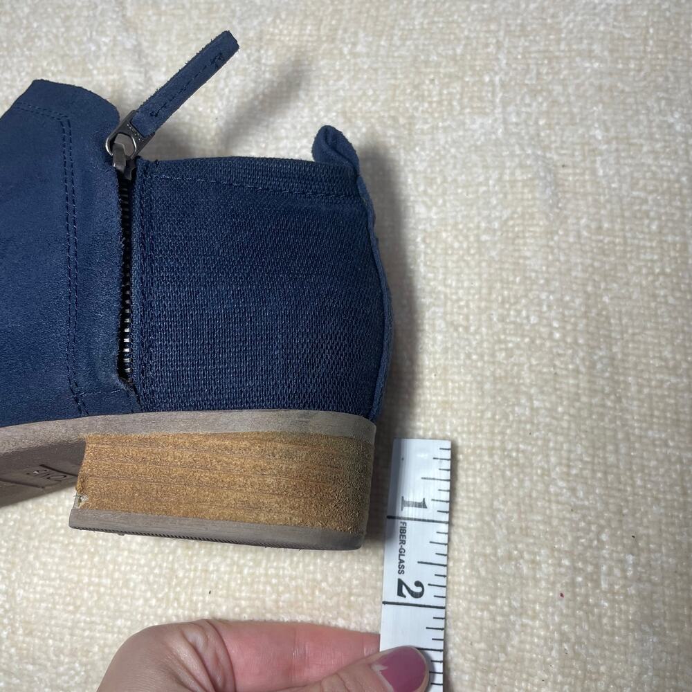 TOMS Women's Dahlia Ankle Boot in Navy Suede/Heritage Canvas SIZE 8.5 - Picture 6 of 9